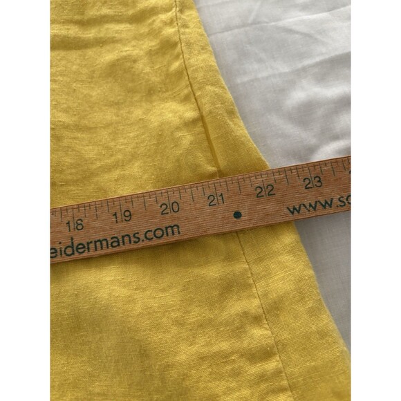TERZO MILLENNIO Linen Top Button Back M Yellow Lagenlook Beach Lightweight Italy - Picture 12 of 16